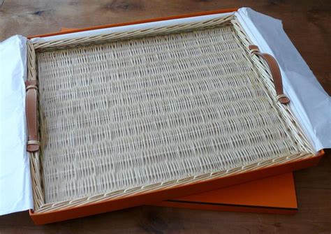 hermes wicker tray price.